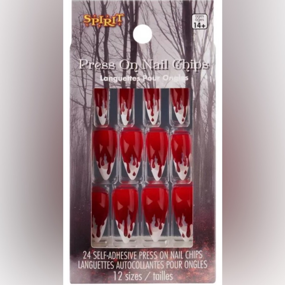 Spirit Blood Dripping French Tip Press-On Nails